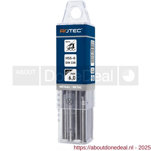 Rotec 105 HSS-G spiraalboor DIN 338 type N blank diameter 3,2x36x65 mm set 10 stuks 105.0320 - Afbeelding . 3